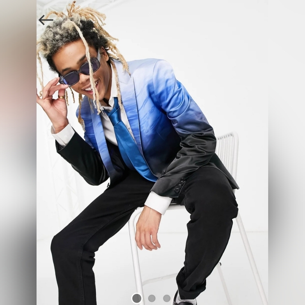 ASOS DESIGN Skinny Blazer In Gradient Blue